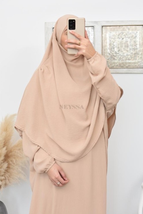 Long khimar rond fluide en jazz pas cher pour femme musulmane