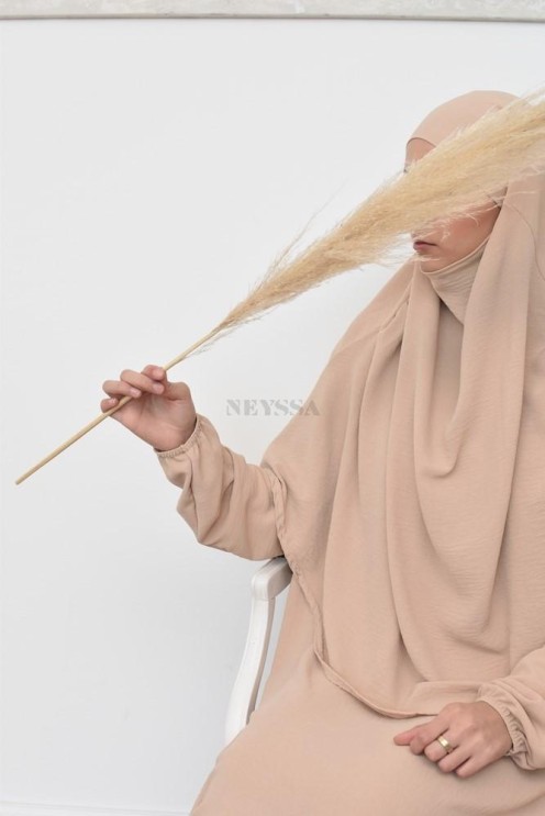 Long khimar rond fluide en jazz pas cher pour femme musulmane