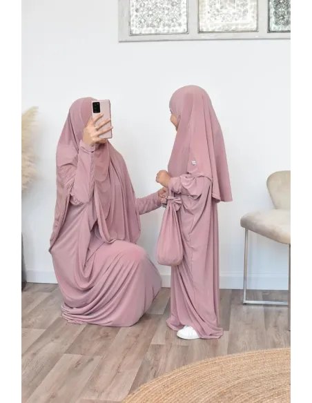 Abaya papillon ample de priere avec hijab intégré au meilleur prix