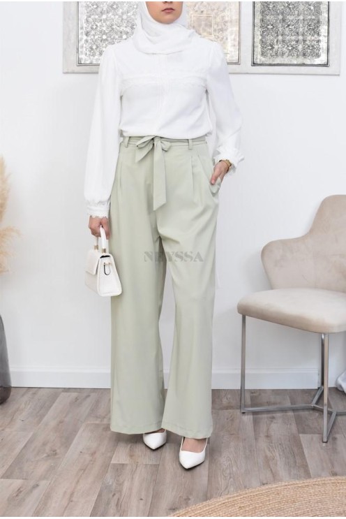 Chemisier en crêpe haut de gamme avec dentelle fine chic moderne