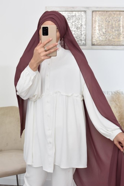 Inspiration hijab turc prêt à enfiler hijab simple bonnet croisé