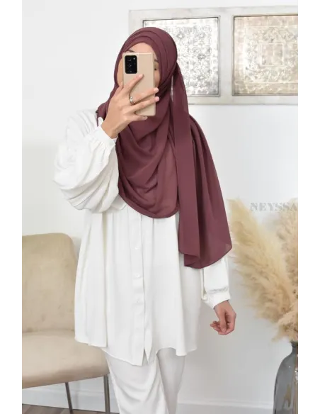 Inspiration hijab turc prêt à enfiler hijab simple bonnet croisé