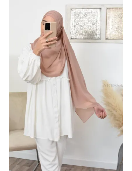 Inspiration hijab turc prêt à enfiler hijab simple bonnet croisé