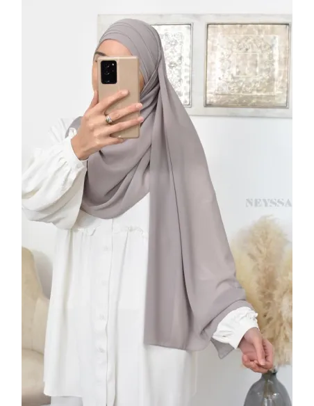 Inspiration hijab turc prêt à enfiler hijab simple bonnet croisé