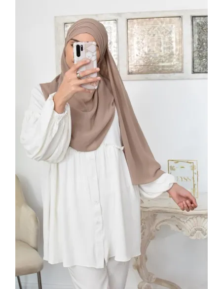 Inspiration hijab turc prêt à enfiler hijab simple bonnet croisé