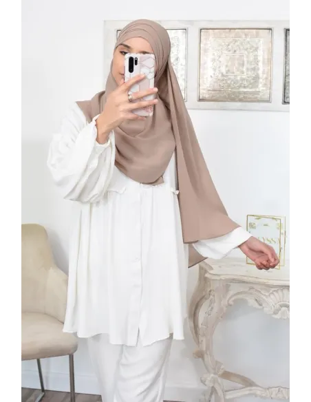 Inspiration hijab turc prêt à enfiler hijab simple bonnet croisé
