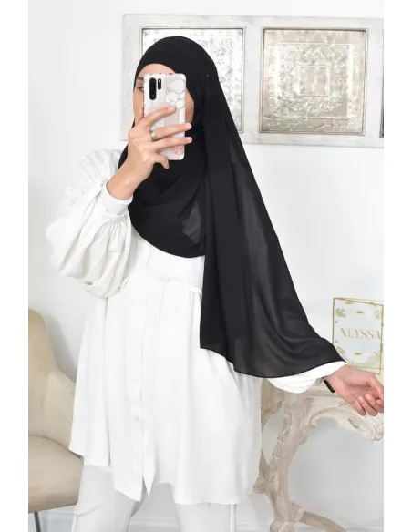 Inspiration hijab turc prêt à enfiler hijab simple bonnet croisé