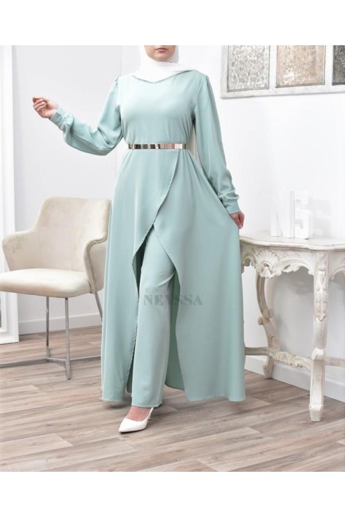 Tunic dress set with palazzo for a classy and chic veiled woman Neyssa
