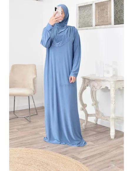 Robe de prière femme musulmane avec hijab intégré pas cher