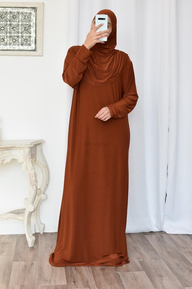 robe de prière femme musulmane avec hijab intégré au meilleur prix