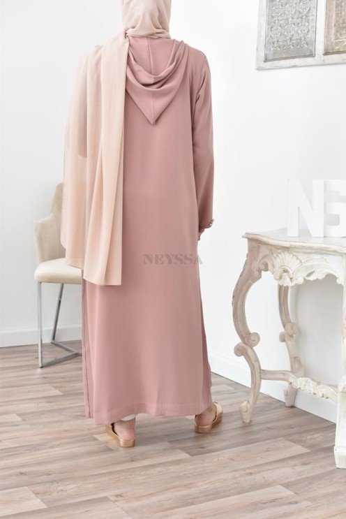 Djellaba Abaya marocain vieux rose traditionnelle Aïd et Ramadan 2021