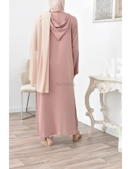 Djellaba Abaya marocain vieux rose traditionnelle Aïd et Ramadan 2021