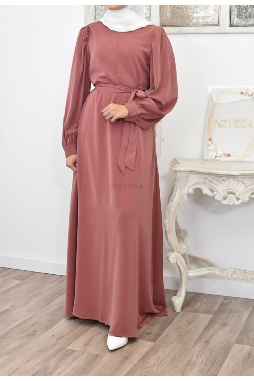 Robe longue mastoura évasée bien fluide pour vos fêtes musulmane