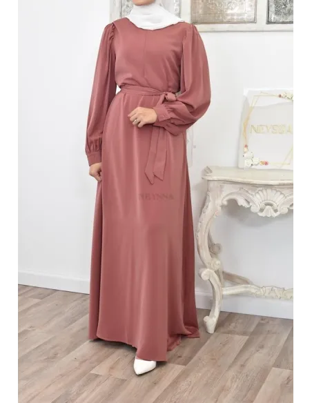Robe longue mastoura évasée bien fluide pour vos fêtes musulmane