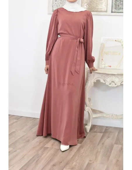 Robe longue mastoura évasée bien fluide pour vos fêtes musulmane