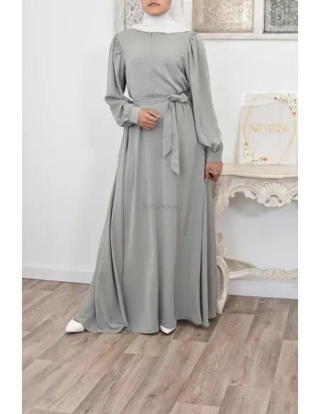 Robe longue mastoura évasée bien fluide pour vos fêtes musulmane