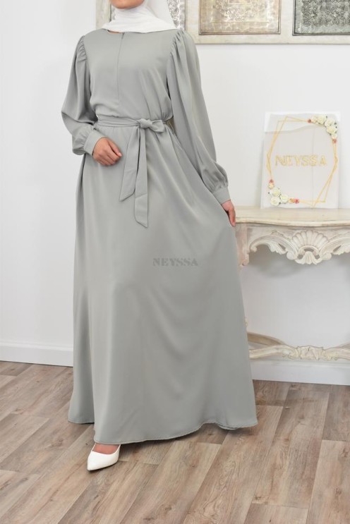 Robe longue mastoura évasée bien fluide pour vos fêtes musulmane