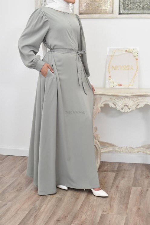 Robe longue mastoura évasée bien fluide pour vos fêtes musulmane