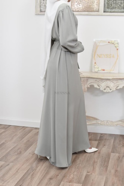 Robe longue mastoura évasée bien fluide pour vos fêtes musulmane