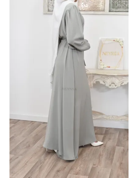 Robe longue mastoura évasée bien fluide pour vos fêtes musulmane