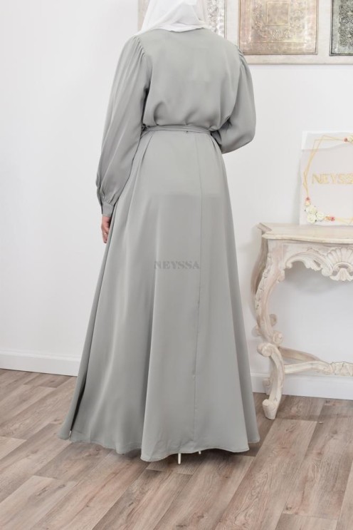 Robe longue mastoura évasée bien fluide pour vos fêtes musulmane
