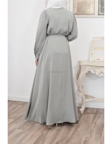 Robe longue mastoura évasée bien fluide pour vos fêtes musulmane