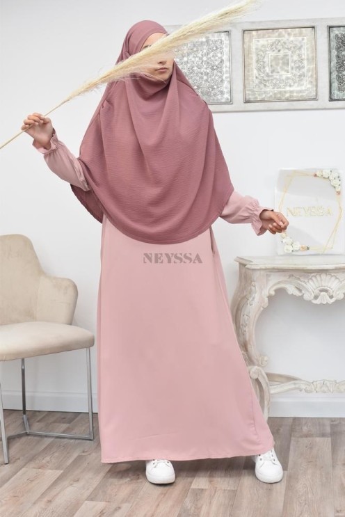 Lang fließender runder Khimar in billigem Jazz für muslimische Frauen