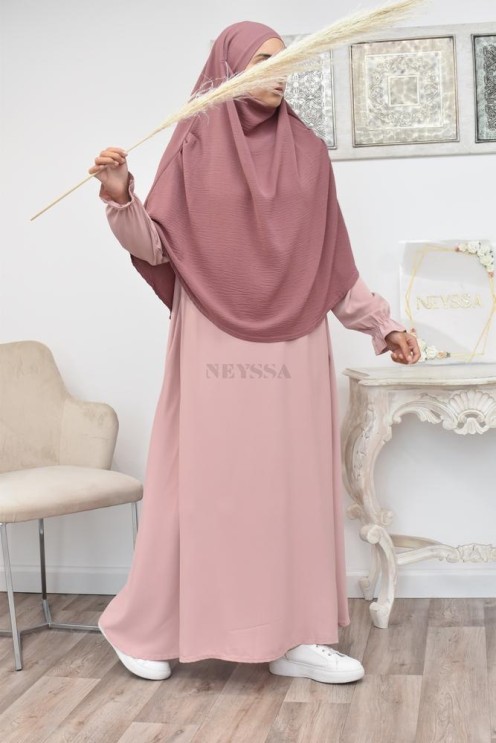 Lang fließender runder Khimar in billigem Jazz für muslimische Frauen