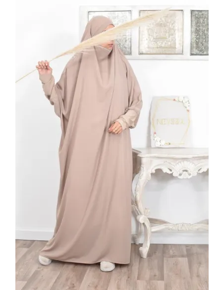 Jilbab une pièce wool peach léger fluide pas cher