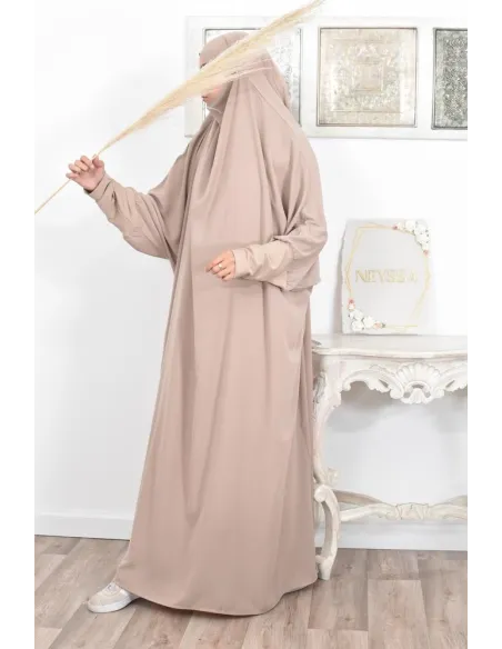 Jilbab une pièce wool peach léger fluide pas cher