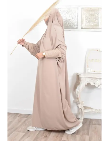 Jilbab une pièce wool peach léger fluide pas cher