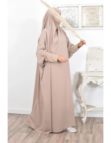 Jilbab une pièce wool peach léger fluide pas cher
