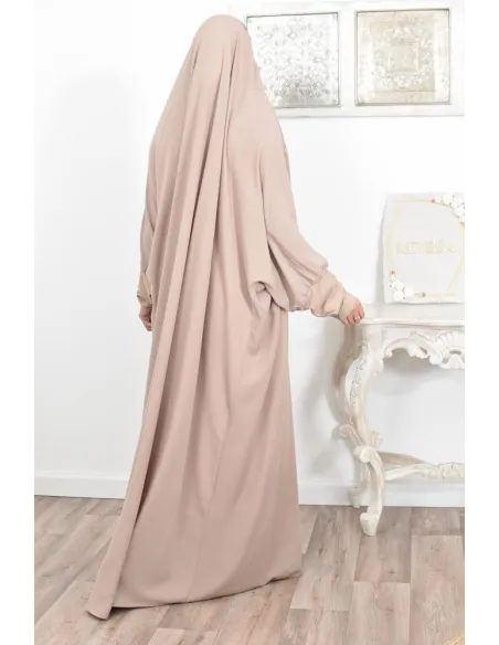 Jilbab une pièce wool peach léger fluide pas cher