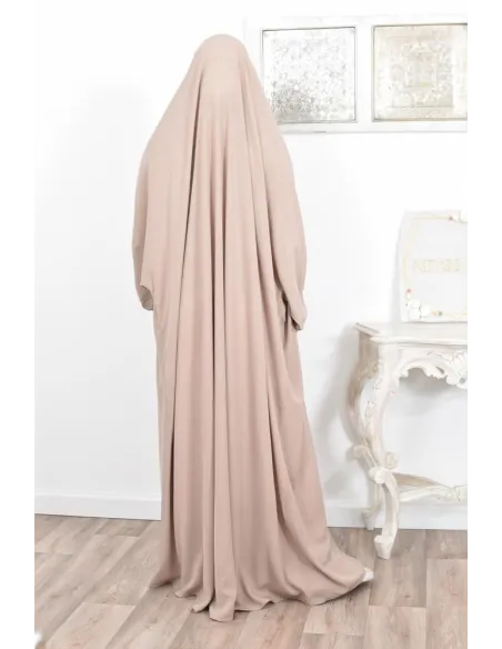 Jilbab une pièce wool peach léger fluide pas cher
