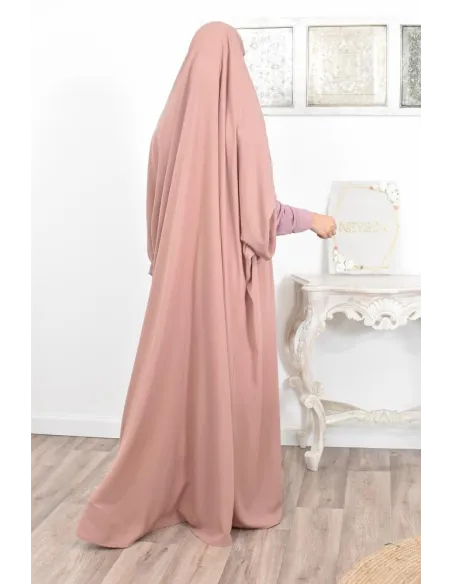 Jilbab une pièce wool peach léger fluide pas cher