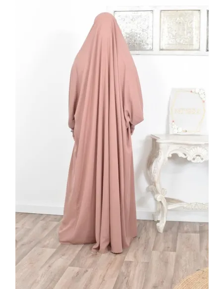Jilbab une pièce wool peach léger fluide pas cher