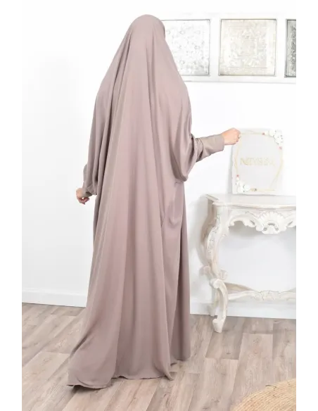 Jilbab une pièce wool peach léger fluide pas cher