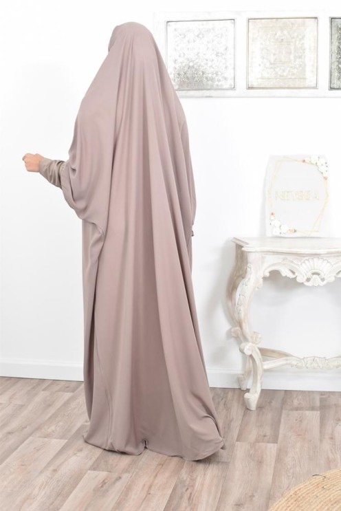 Jilbab une pièce wool peach léger fluide pas cher