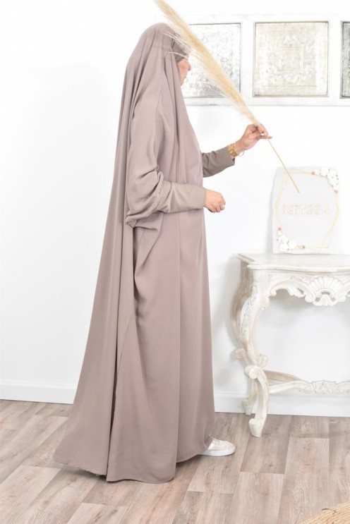 Jilbab une pièce wool peach léger fluide pas cher