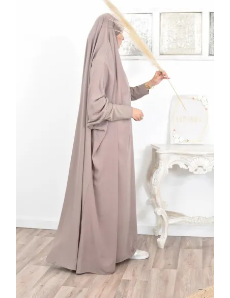Jilbab une pièce wool peach léger fluide pas cher