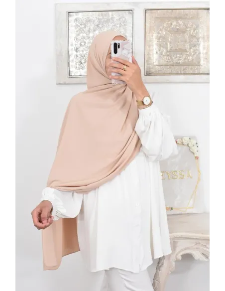 Maxi hijab mousseline opaque, grand hijab grand voile mega hijab 1m90