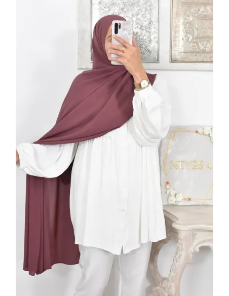 Maxi hijab mousseline opaque, grand hijab grand voile mega hijab 1m90