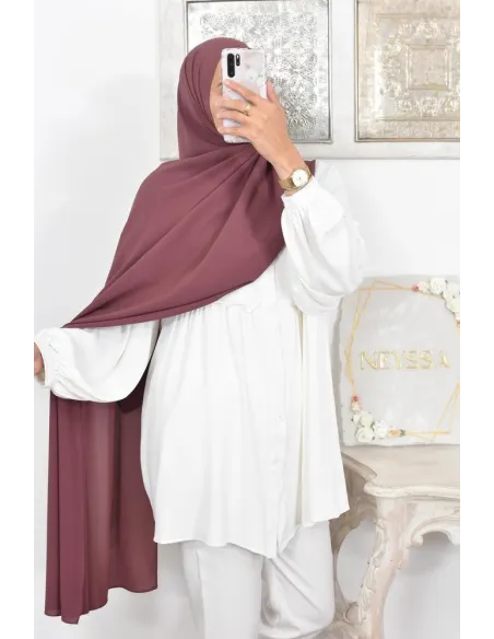 Maxi hijab mousseline opaque, grand hijab grand voile mega hijab 1m90