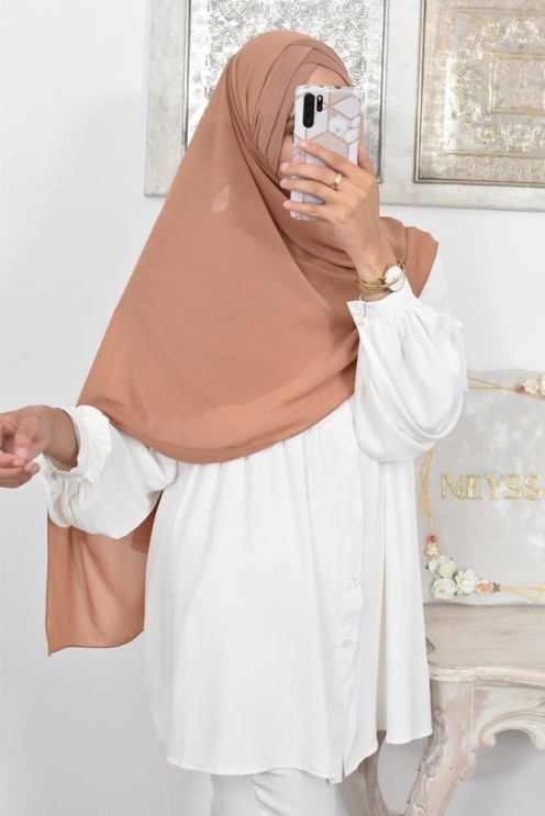 hijab prêt à enfiler en mousseline style turque hijab bonnet intégré 