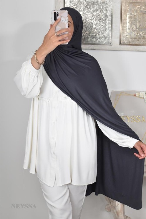 Hijab à enfiler long xxl jersey de viscose pour hijabi femme voilée