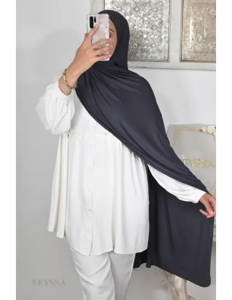 Hijab à enfiler long xxl jersey de viscose pour hijabi femme voilée
