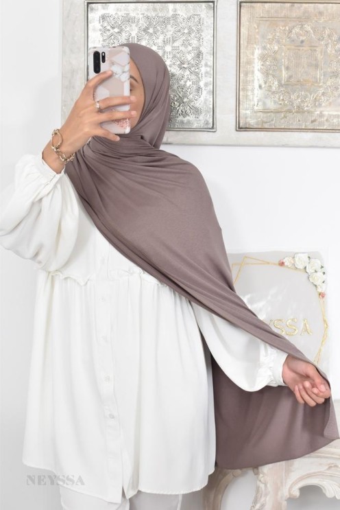Hijab à enfiler long xxl jersey de viscose pour hijabi femme voilée