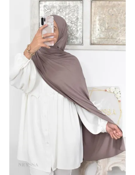 Hijab à enfiler long xxl jersey de viscose pour hijabi femme voilée
