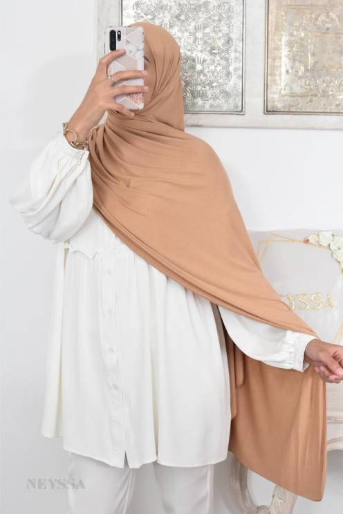 Hijab à enfiler long xxl jersey de viscose pour hijabi femme voilée