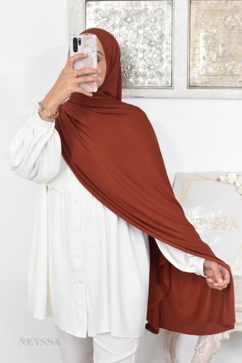 Hijab à enfiler long xxl jersey de viscose pour hijabi femme voilée